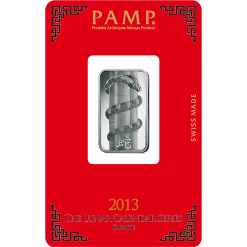 10 Gram PAMP Suisse Lunar Snake Silver Bar (New w/ Assay)