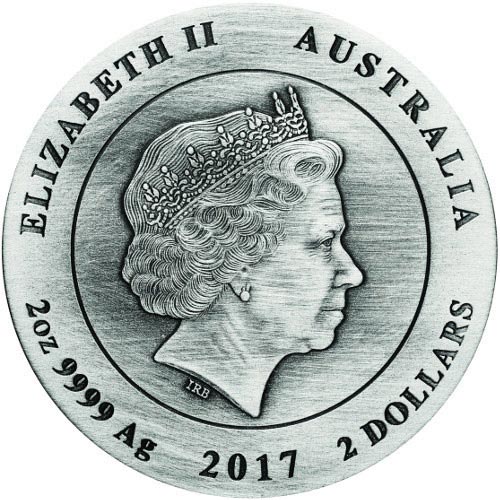 2017 2 oz Antique Australian Silver Koala Coin (High Relief, Box + CoA)