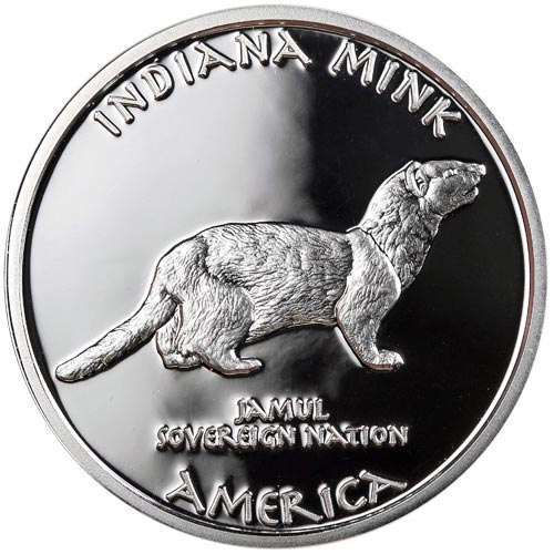 2017 1 oz Proof Indiana Miami Mink Silver Coin