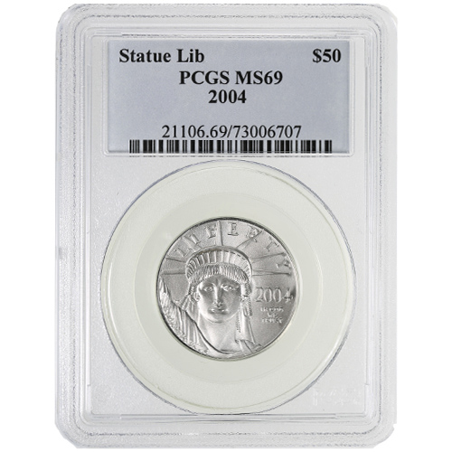 1/2 oz American Platinum Eagle Coin PCGS MS69 (Random Year)