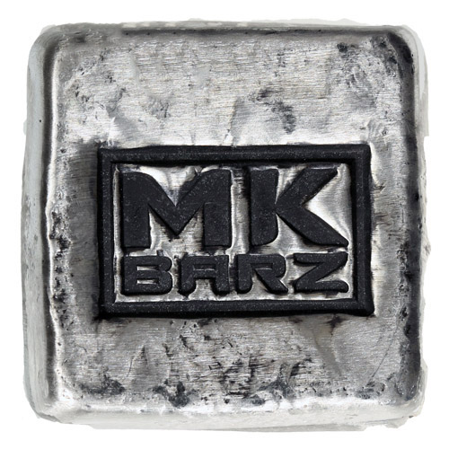 2 oz MK Barz Hand Poured Antique Logo Silver Bar (New)