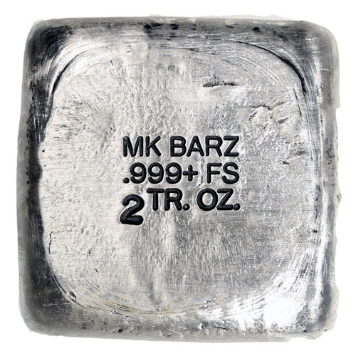 2 oz MK Barz Hand Poured Antique Logo Silver Bar (New)