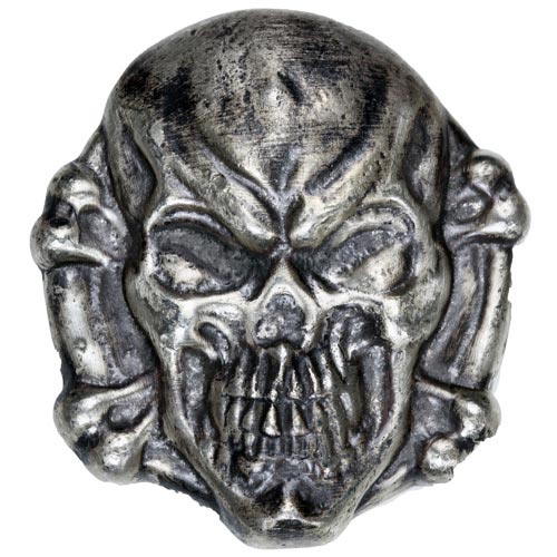 3 oz MK Barz Hand Poured Walk the Plank Silver Skull (New)