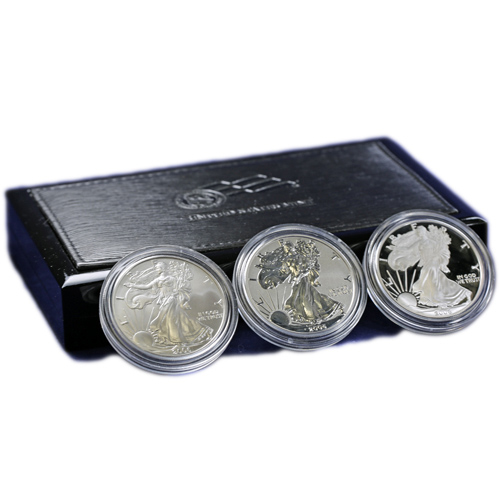 2006-W Proof American Silver Eagle 3-Coin Set (Box + CoA)