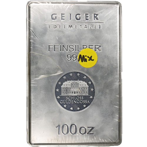 Miscellaneous 100 oz Silver Bar (Damaged)