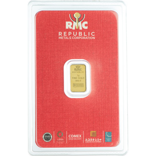1 Gram RMC Gold Bar (Secondary Market w/ Assay)