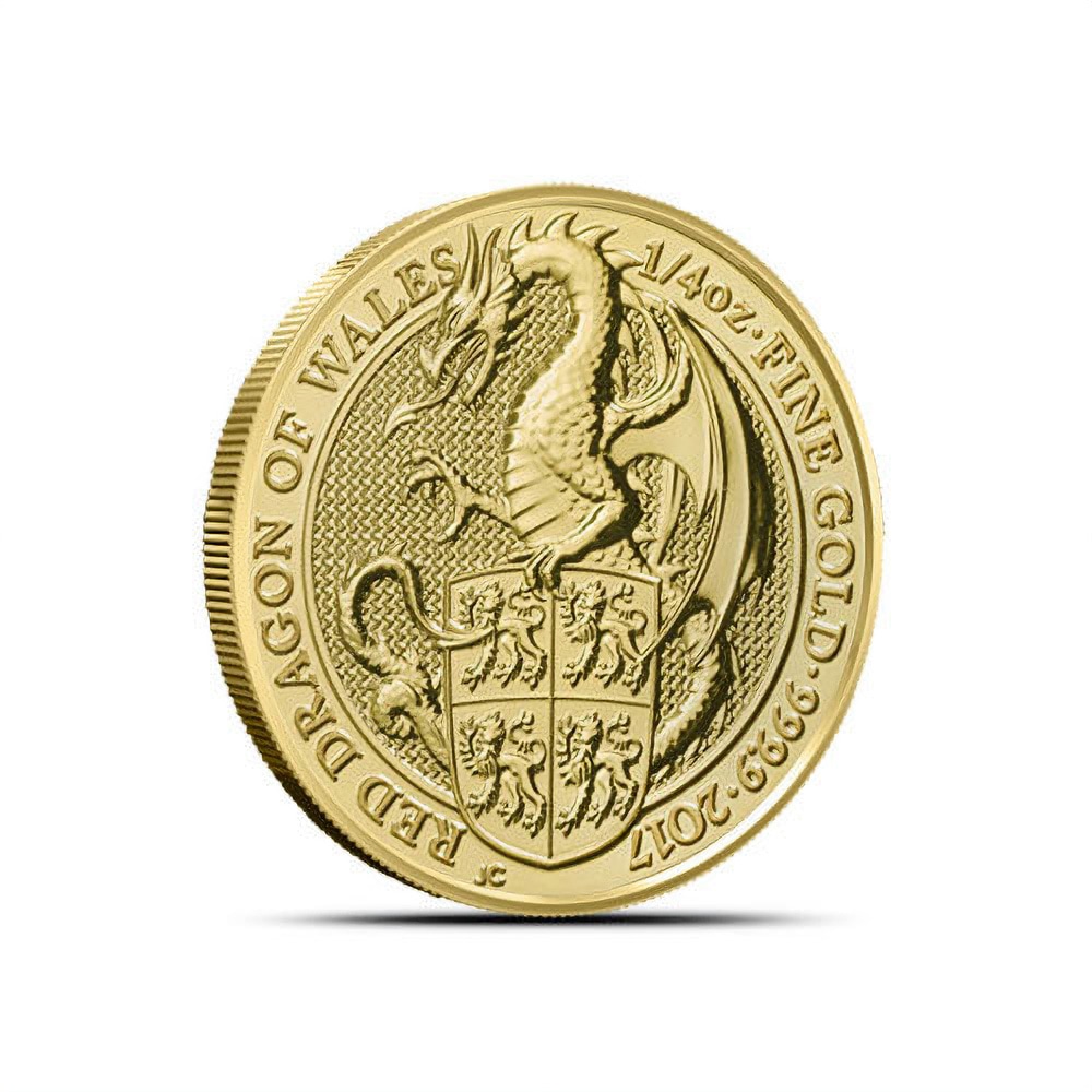 2017 1/4 oz British Gold Queen’s Beast Dragon Coin (BU)
