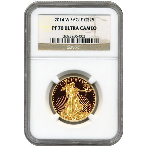 2014-W 1/2 oz Proof American Gold Eagle Coin NGC PF70 UCAM