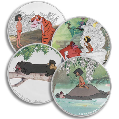 2017 4 oz Niue Silver Disney Jungle Book 4-Coin Set (Box)