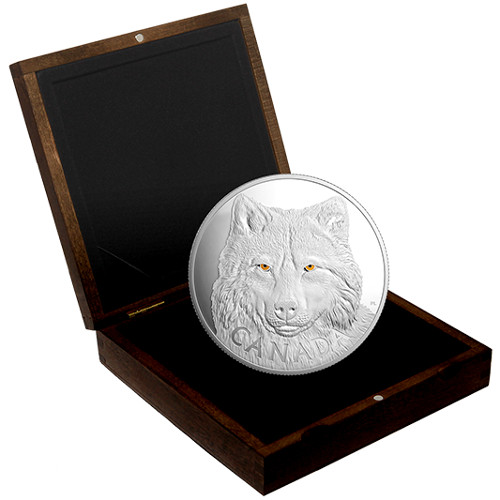 1259-2017-1-Kilo-Proof-Canadian-Silver-In-the-Eyes-of-the-Timber-Wolf-Coin-Box-CoA-4.jpg 2017 1 Kilo Proof Canadian Silver In the Eyes of the Timber Wolf Coin (Box + CoA)
