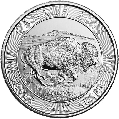 1.25 oz $8 Canadian Silver Bison Coin (Random Year)