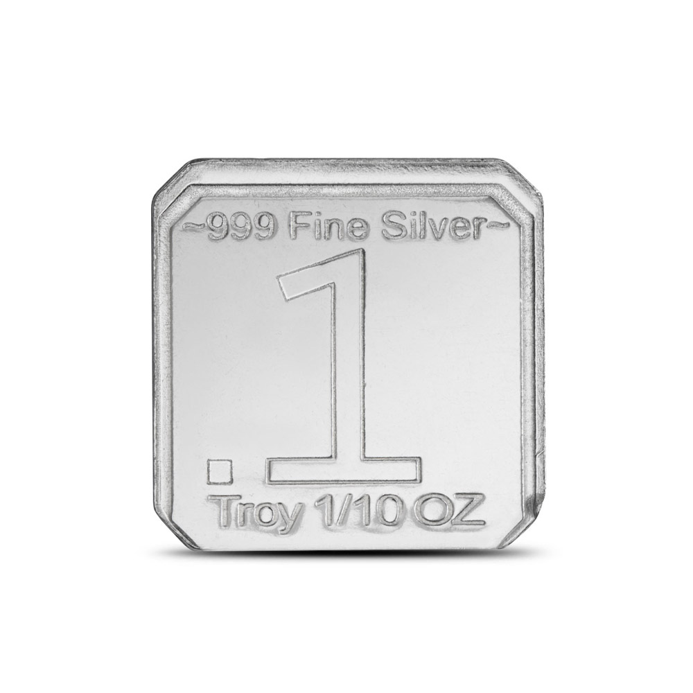 1/10 oz High Luster Finish Suns of Liberty Silver Square (New)