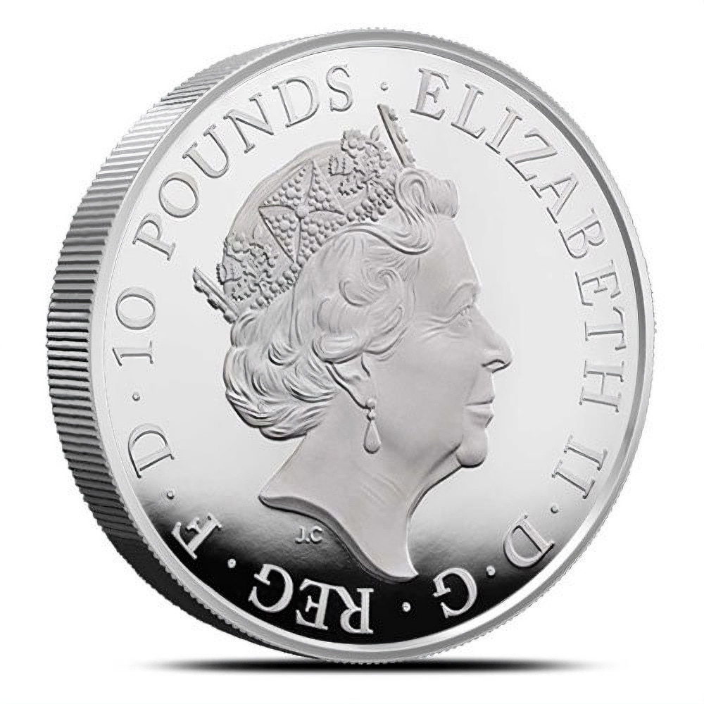 2019 10 oz Proof British Silver Queen's Beast Yale Coin (Box + CoA)