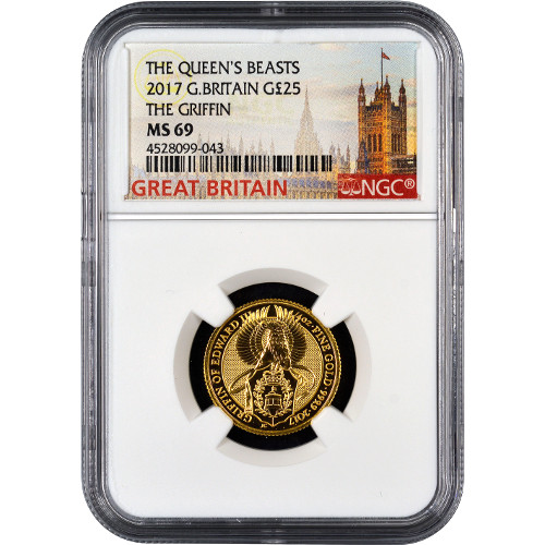 2017 1/4 oz British Gold Queen’s Beast Griffin Coin NGC MS69