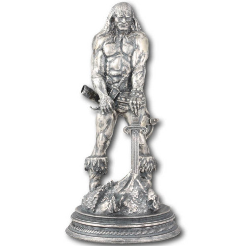 6 oz Antique Finish Frank Frazetta Legacy Collection The Barbarian Silver Statue (New, Box + CoA)