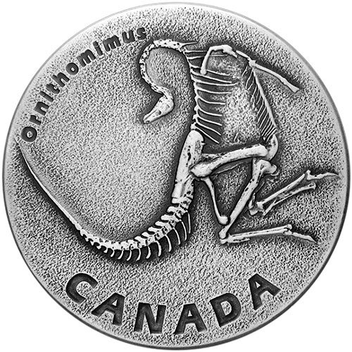 2017 1 oz Antique Canadian Silver Ancient Canada: Ornithomimus Coin (Box + CoA)
