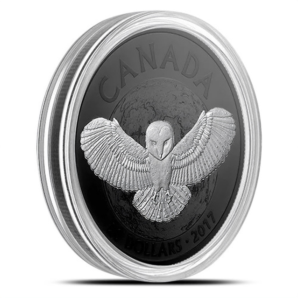 2017 1 oz Proof Canadian Silver Nocturnal By Nature: Barn Owl Coin (Box + CoA)
