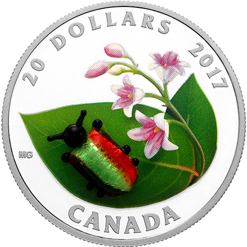 2017 1 oz Proof Canadian Silver Venetian Glass Dogbane Beetle Coin (Box + CoA)