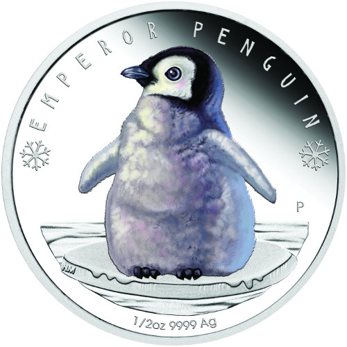 2017 1/2 oz Proof Tuvalu Silver Polar Babies Emperor Penguin Coin (Box + CoA)