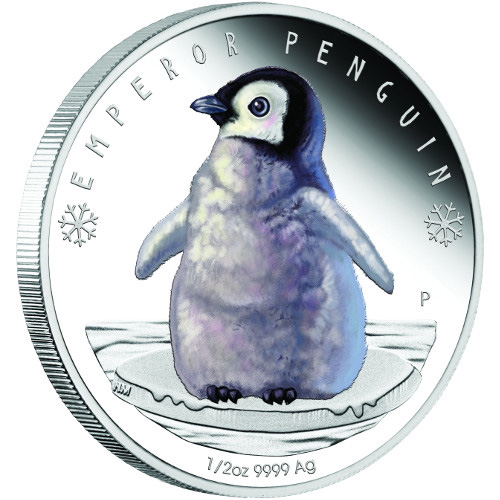 2017 1/2 oz Proof Tuvalu Silver Polar Babies Emperor Penguin Coin (Box + CoA)