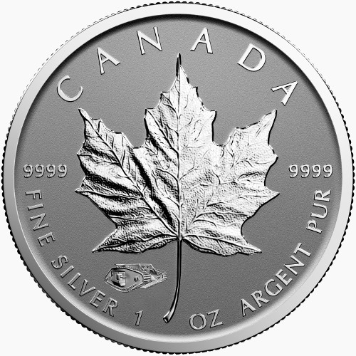2016 1 oz Tank Privy Canadian Silver Maple Leaf Reverse Proof Coin