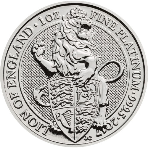 2017 1 oz British Platinum Queen's Beast Lion Coin