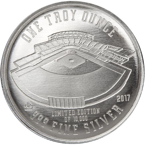 2017 1 oz Monarch Domed Baseball Silver Round (New)