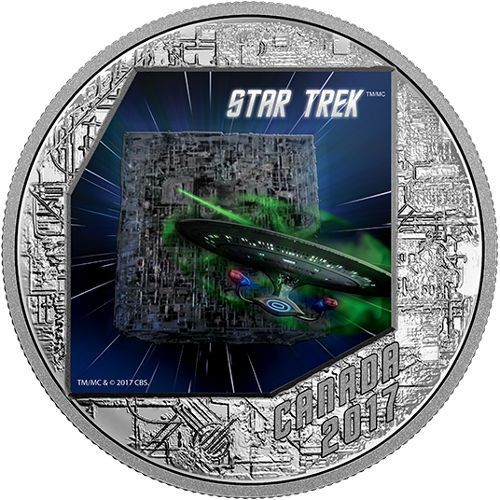 2017 1 oz Proof Canadian Silver Star Trek The Borg Coin (Box + CoA)