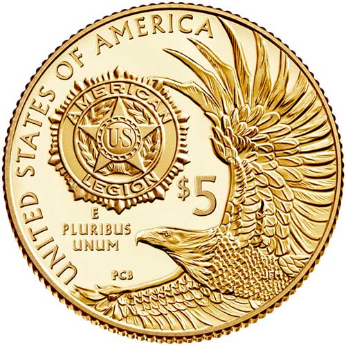 2019-W $5 Proof American Legion 100th Anniversary Gold Coin (Box + CoA)