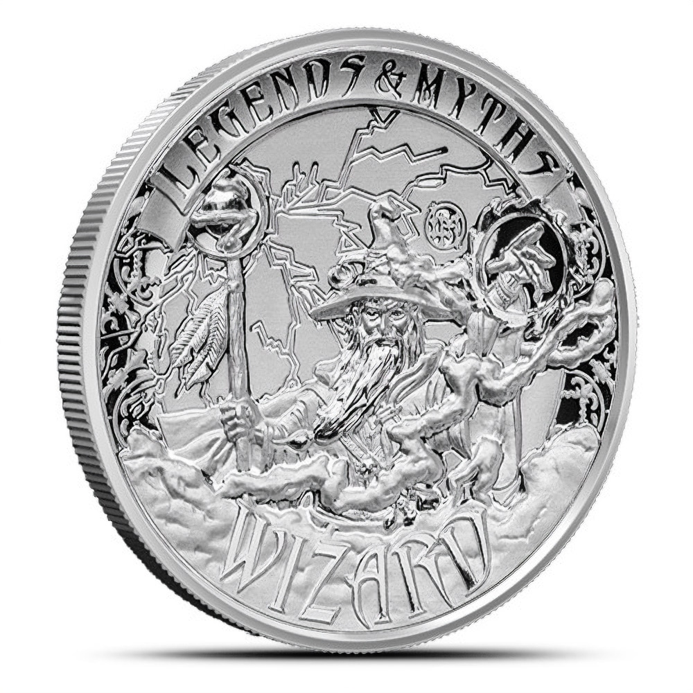 2017 2 oz Reverse Proof Solomon Islands Silver Legends and Myths Wizard Coin (Box + CoA)