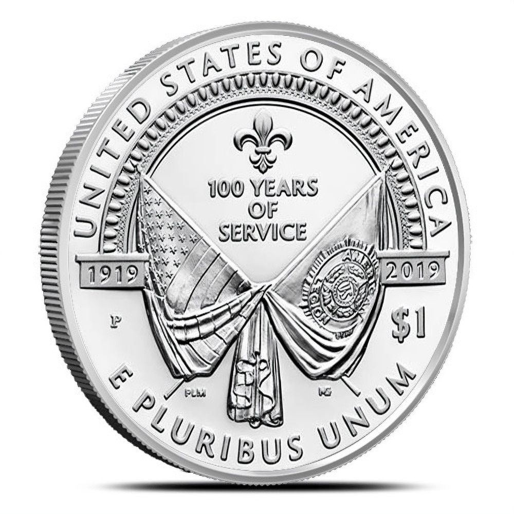 2019-P $1 Proof American Legion 100th Anniversary Silver Coin (Box + CoA)