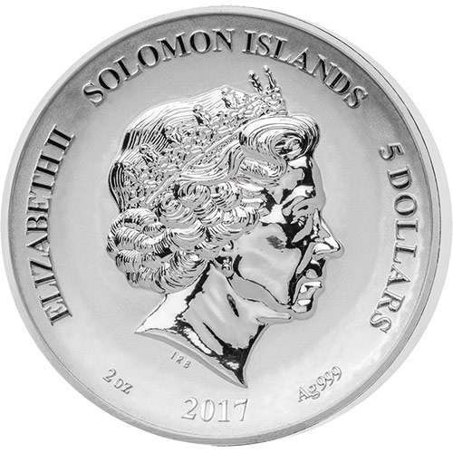 2017 2 oz Reverse Proof Solomon Islands Silver Legends and Myths Sea Monster Coin (Box + CoA)