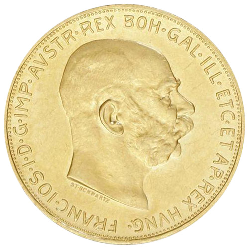 100 Corona Austrian Gold Coin (1908-1914, AU+)