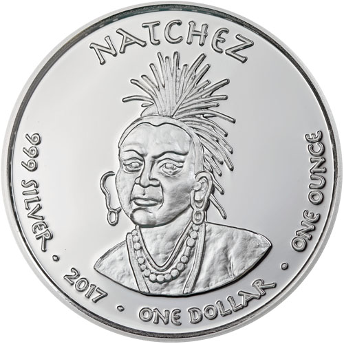 2017 1 oz Proof Louisiana Natchez Black Bear Silver Coin