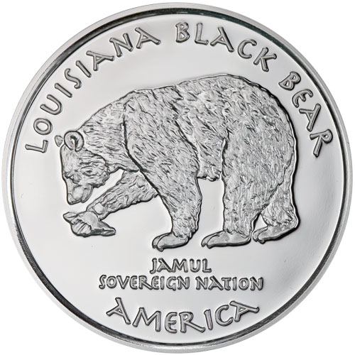 2017 1 oz Proof Louisiana Natchez Black Bear Silver Coin