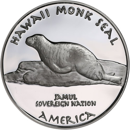 2017 1 oz Proof Hawaii Hawaiian Monk Seal Silver Coin