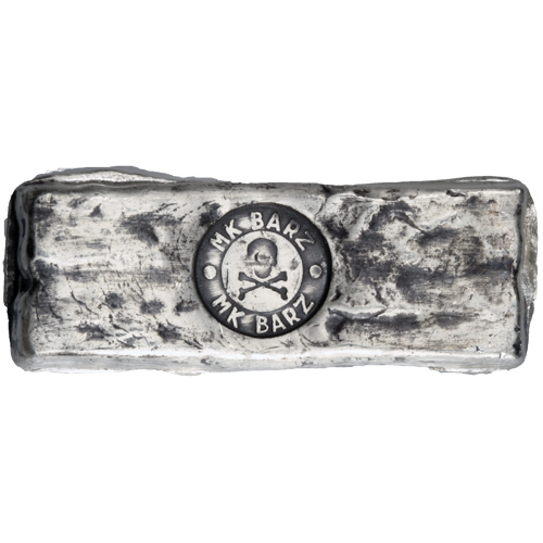 3 oz MK Barz Hand Poured Rugged Kit Kat Logo Silver Bar (New)