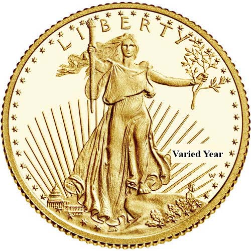 1/10 oz Proof American Gold Eagle Coin (Random Year, Box + CoA)