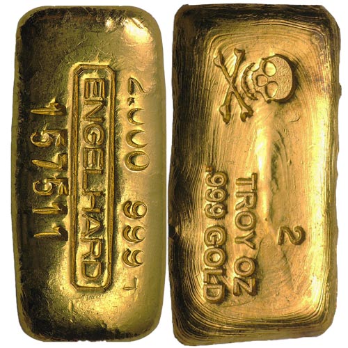 2 oz Gold Bar (Varied Condition, Any Mint, .999+)