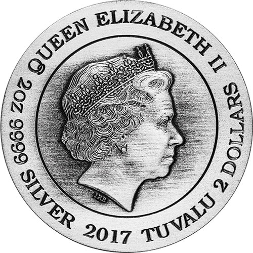 2017 2 oz Tuvalu Norse Goddesses Frigg Silver High Relief Coin (Box + CoA)