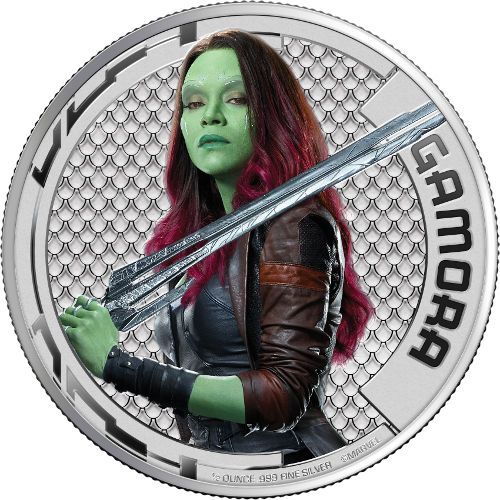 2017 1/2 oz Cook Islands Guardians of the Galaxy Gamora Silver Coin (Ultra High Relief, Box)