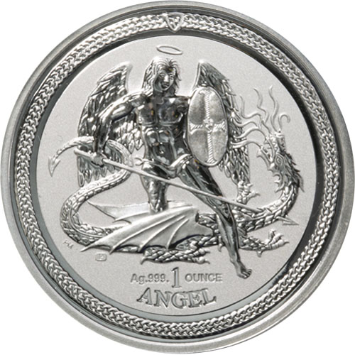 2016 1 oz Reverse Proof Isle of Man Silver Angel Coin (BU)