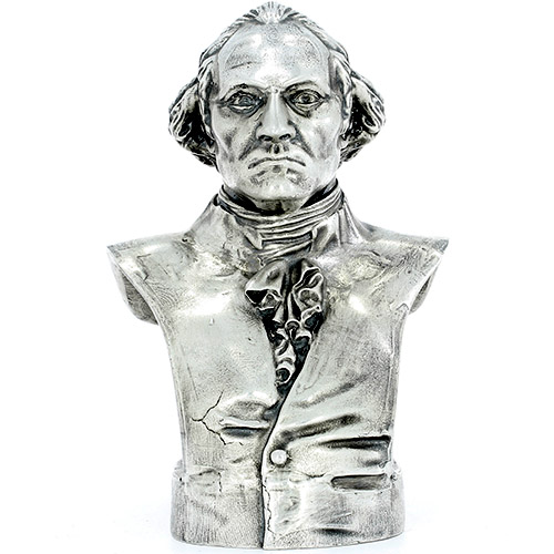 20 oz Antique Finish George Washington Bust Silver Statue (New, Box + CoA)