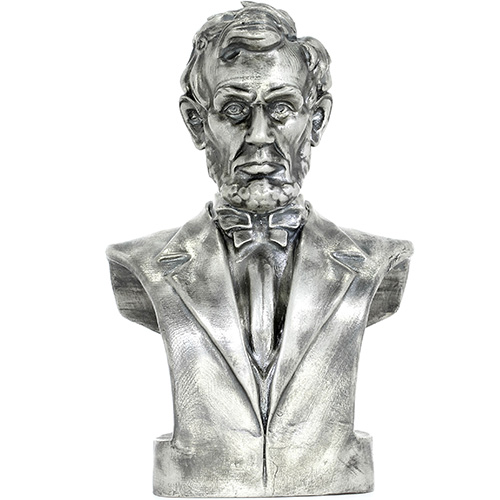 20 oz Antique Finish Abraham Lincoln Bust Silver Statue (New, Box + CoA)