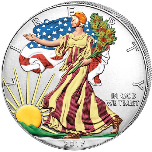 2017 1 oz Colorized American Silver Eagle Coin (BU)