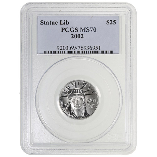 1/4 oz American Platinum Eagle Coin PCGS MS70 (Random Year)