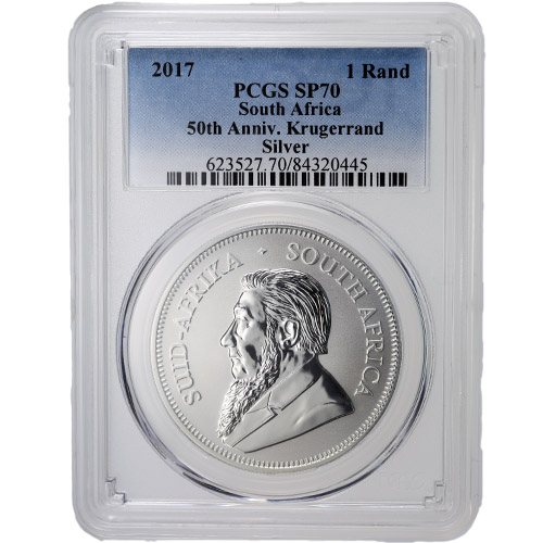 2017 1 oz South African Silver Krugerrand Coin PCGS SP70
