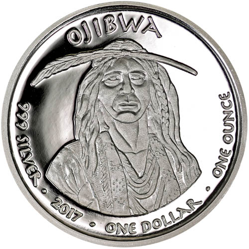 2017 1 oz Proof Michigan Ojibwa Swan Silver Coin