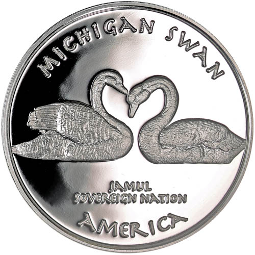 2017 1 oz Proof Michigan Ojibwa Swan Silver Coin