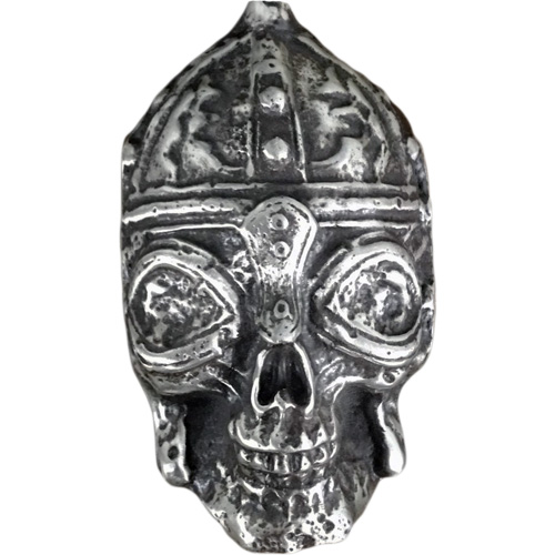 7 oz MK Barz Hand Poured Skull Silver Warrior Mask Series #4 (New)